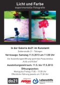 Einladung zu "Licht und Farbe", Ausstellung im Kunstamt Tbingen vom 11. bis 17. Mai 2013